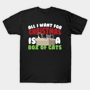 All I Want For Christmas Is A Box Of Cats T-Shirt